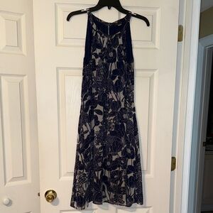 Tommy Hilfiger Blue and White Floral Midi Dress